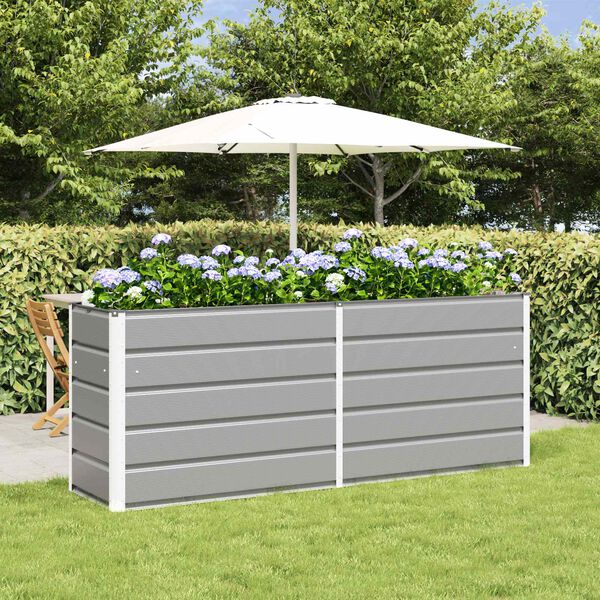 vidaXL Jardini&egrave;re Gris clair 480 x 50 x 45 cm Acier galvanis&eacute;