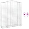 vidaXL Paniers &agrave; gabions arqu&eacute;s 15 pcs 200x50x220/240 cm Fer galvanis&eacute;