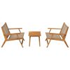vidaXL Chaises de jardin avec table 3 pcs Beige 90 x 45 x 40 cm