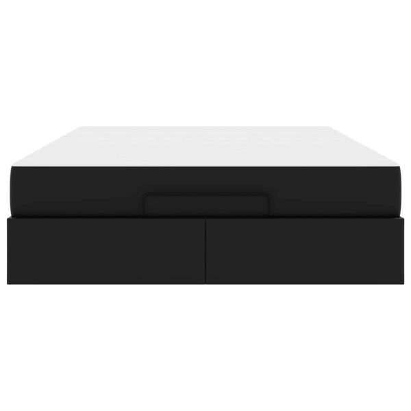 vidaXL Cadre de lit avec matelas avec matelas 2 pcs Noir PVC