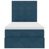 vidaXL Cadre de lit ottoman avec matelas bleu fonc&eacute; 90x200 cm velours