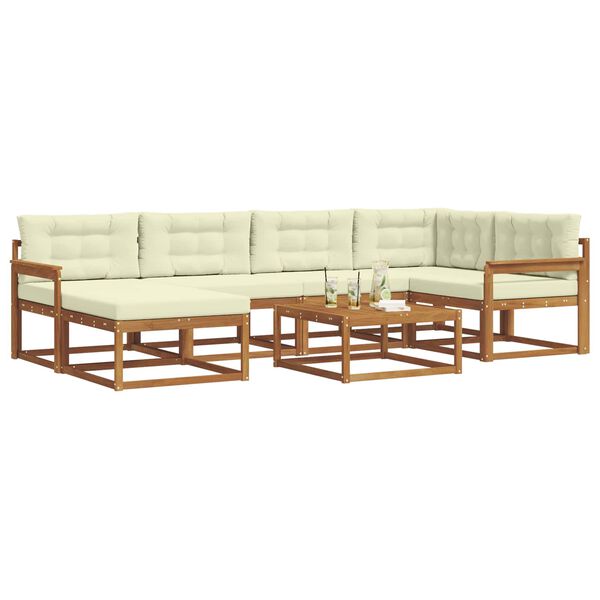 vidaXL Ensemble de canap&eacute;s d'ext&eacute;rieur 7 pcs Naturel et Cr&egrave;me