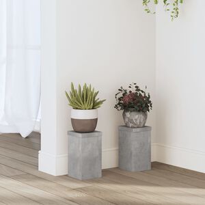 vidaXL Supports pour plantes 2 pcs gris b&eacute;ton bois d'ing&eacute;nierie