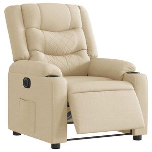 vidaXL Fauteuil inclinable &eacute;lectrique Cr&egrave;me Tissu
