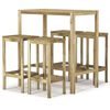 vidaXL Ensemble de bar de jardin 5 pcs Bois de pin impr&eacute;gn&eacute;