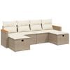 vidaXL Salon de jardin avec coussins 6 pcs beige r&eacute;sine tress&eacute;e