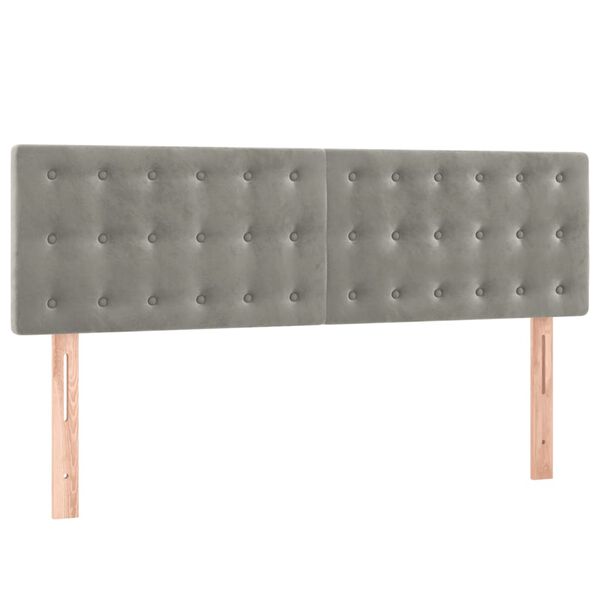 vidaXL T&ecirc;tes de lit Gris clair 144x5x78/88 cm Velours