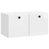 vidaXL Meuble TV mural 59,5 x 31 x 30 cm Blanc brillant
