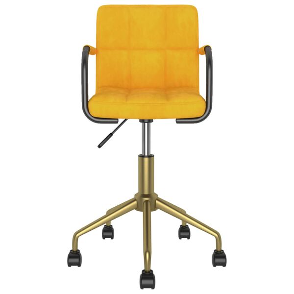 vidaXL Chaise pivotante de salle &agrave; manger Jaune moutarde Velours