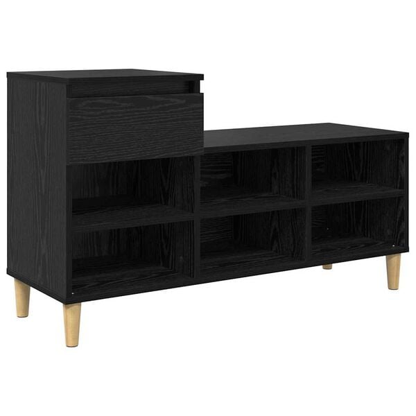 vidaXL Cabinet &agrave; chaussures avec tiroir Ch&ecirc;ne noir 102 x 36 x 60 cm