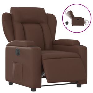 vidaXL Fauteuil inclinable &eacute;lectrique Marron Similicuir