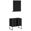 vidaXL Ensemble d'armoires de salle de bain 2 pcs noir bois ing&eacute;nierie