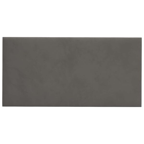 vidaXL T&ecirc;te de lit murale 12 pcs Gris fonc&eacute; 30 x 15 cm Velours