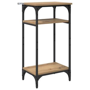 vidaXL Table d'appoint avec &eacute;tag&egrave;re Ch&ecirc;ne artisanal 40 x 30 x 75 cm