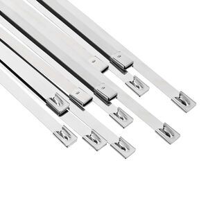 vidaXL Attache de c&acirc;ble 12 pc 7,9 x 300 mm Argent&eacute;