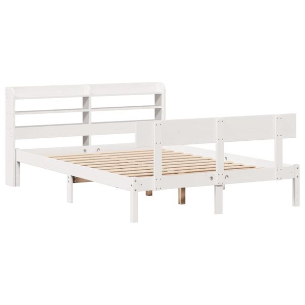 vidaXL Cadre de lit sans matelas blanc 140x200 cm bois de pin massif