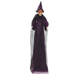 vidaXL Sorci&egrave;re parlante suspendue d'Halloween Pourpre 216 x 125 cm