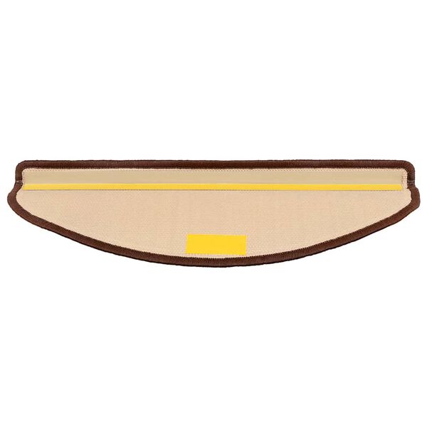 vidaXL Tapis d'escalier autocollants 15 pcs Marron 65x21x4 cm