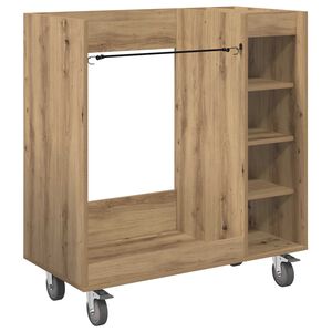 vidaXL Armoire de Golf avec roue Uni Ch&ecirc;ne artisanal 90 x 45 x 98 cm