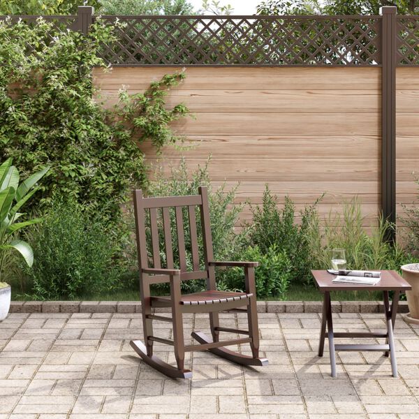 vidaXL Chaise &agrave; bascule enfants marron bois de peuplier massif