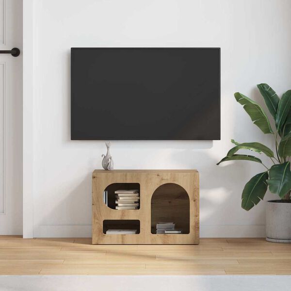 vidaXL Meuble TV Ch&ecirc;ne artisanal 60 x 35 x 40 cm Bois d'ing&eacute;nierie