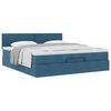 VidaXL Cadre de lit ottoman avec matelas bleu fonc&eacute; 180x200 cm velours