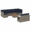vidaXL Ensemble de canap&eacute; de jardin 10 pcs avec coussins gris r&eacute;sine tress&eacute;e