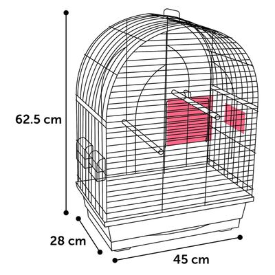 FLAMINGO Cage à perruches Klara 2 45x28x62,5 cm Taupe métallique
