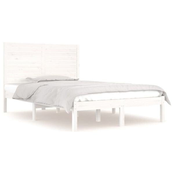 vidaXL Cadre de lit sans matelas blanc 120x190 cm bois massif
