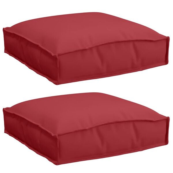 vidaXL Coussin 2 pcs Bordeaux 40 x 40 x 8 cm Tissu Oxford