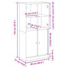 vidaXL Buffet haut avec portes vieux bois 68x37x142 cm bois ingénierie