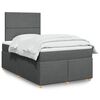 vidaXL Sommier &agrave; lattes de lit avec matelas gris fonc&eacute; 120x190cm tissu