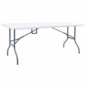 vidaXL Table pliable de jardin Blanc 180x72x72 cm PEHD