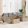 vidaXL Salon de jardin avec coussins 6 pcs beige r&eacute;sine tress&eacute;e