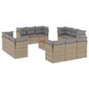 vidaXL Salon de jardin avec coussins 13 pcs beige r&eacute;sine tress&eacute;e