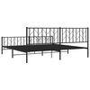 vidaXL Cadre de lit m&eacute;tal sans matelas avec pied de lit noir 200x200cm