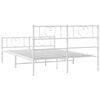 vidaXL Cadre de lit m&eacute;tal sans matelas et pied de lit blanc 120x190 cm