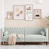 vidaXL Canapé Chesterfield avec traversins 3 places gris clair velours