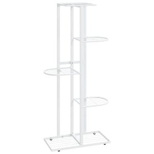 vidaXL Support pour plantes 5 niveaux 43x22x98 cm Blanc M&eacute;tal