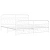 vidaXL Cadre de lit m&eacute;tal sans matelas et pied de lit blanc 200x200 cm