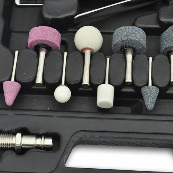 vidaXL Kit de ponceuse &agrave; air et de pierre 1/4" 16 pcs
