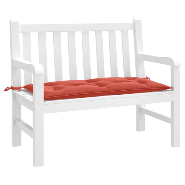 vidaXL Coussin de banc de jardin rouge mélangé 100x50x7 cm tissu