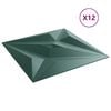 vidaXL Panneaux muraux 12 pcs vert 50x50 cm XPS 3 m² étoile