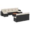 vidaXL Salon de jardin 11 pcs avec coussins noir r&eacute;sine tress&eacute;e