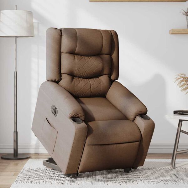 vidaXL Fauteuil inclinable &eacute;lectrique marron tissu