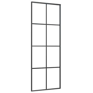 vidaXL Porte coulissante Noir 76x205 cm Verre ESG et aluminium
