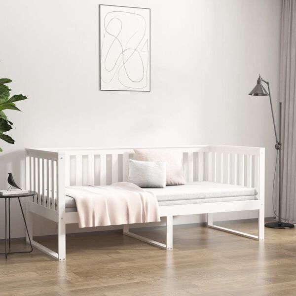 vidaXL Lit de jour sans matelas blanc 90x190 cm bois de pin massif