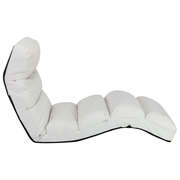 vidaXL Chaise pliable de sol Blanc Similicuir
