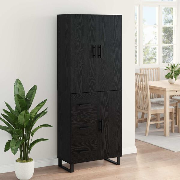 vidaXL Haut Armoire avec tiroir 2 pcs Ch&ecirc;ne noir 69,5 x 34 x 180 cm