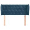 vidaXL T&ecirc;te de lit avec oreilles Bleu fonc&eacute; 103x23x78/88 cm Velours